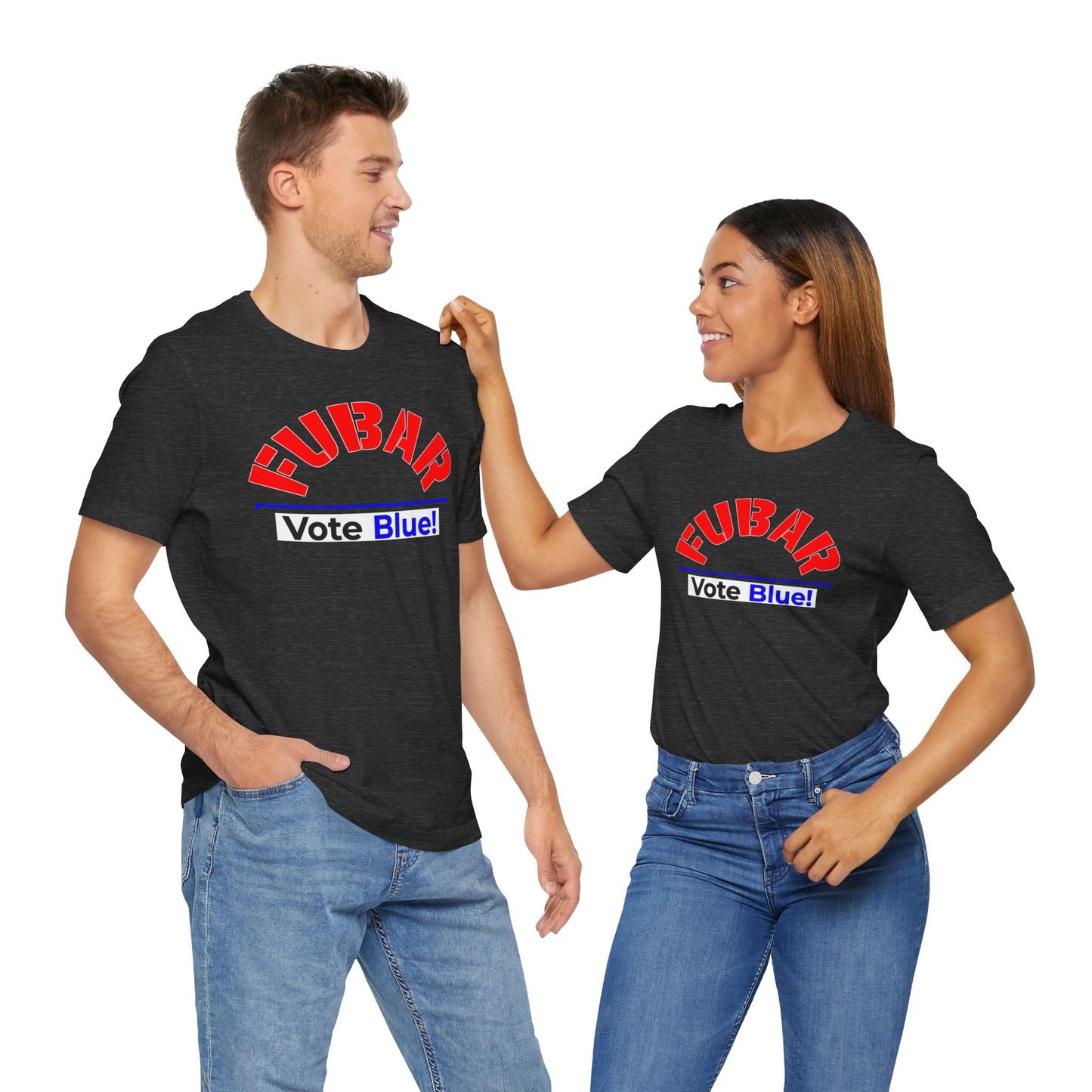 "Fubar - Vote Blue" - Unisex Retail Fit - Red Text on Dark Colors