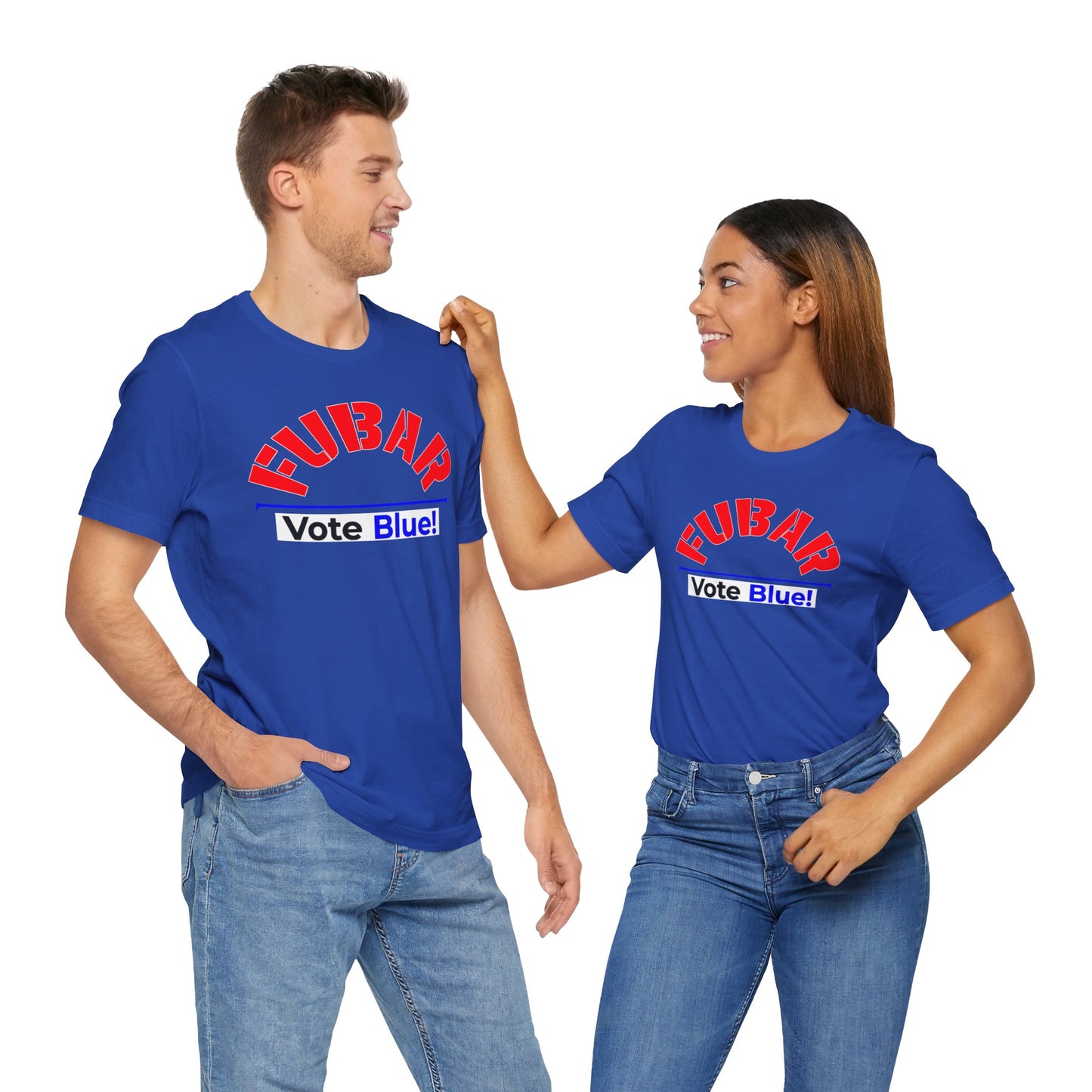 "Fubar - Vote Blue" - Unisex Retail Fit - Red Text on Dark Colors