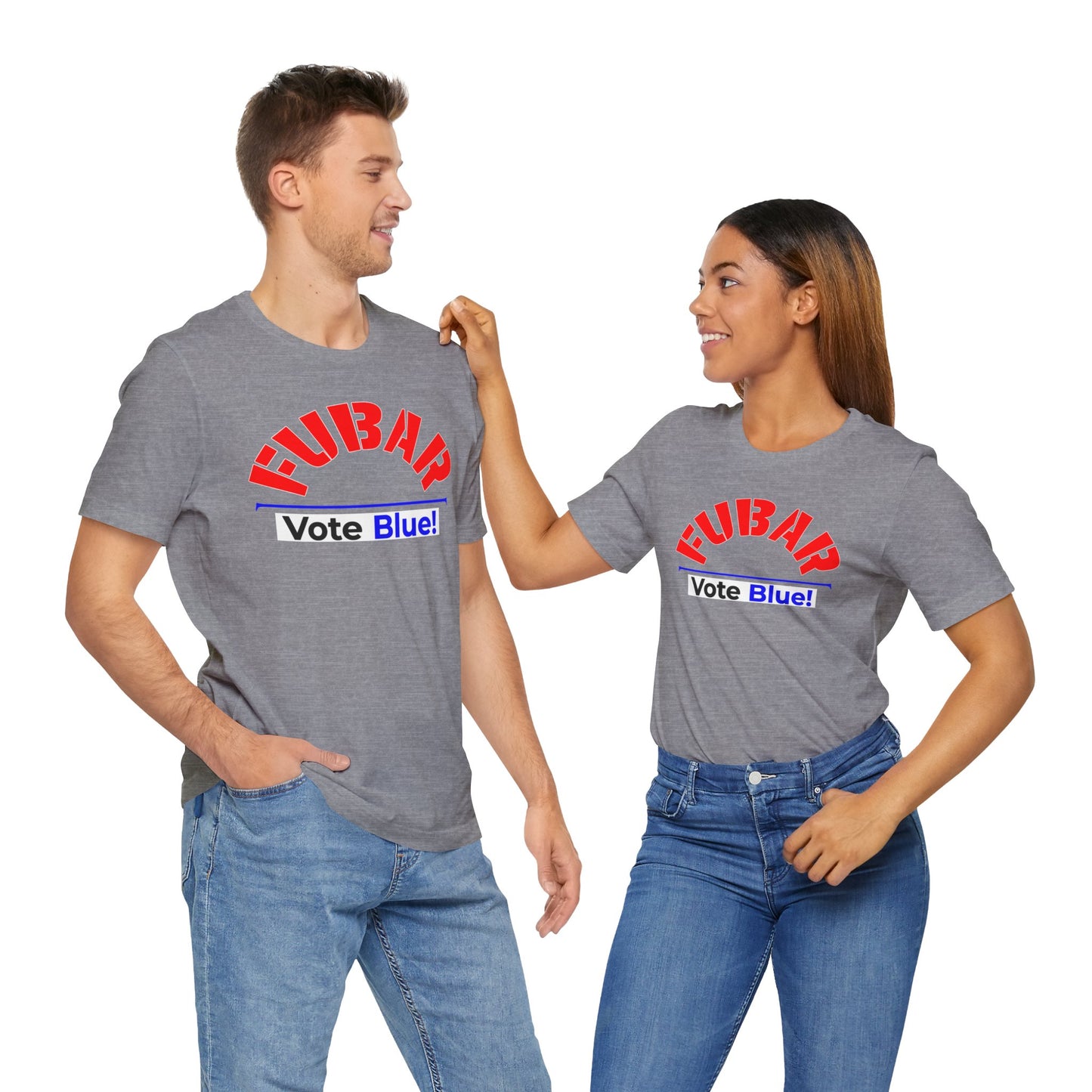 "Fubar - Vote Blue" - Unisex Retail Fit - Red Text on Dark Colors