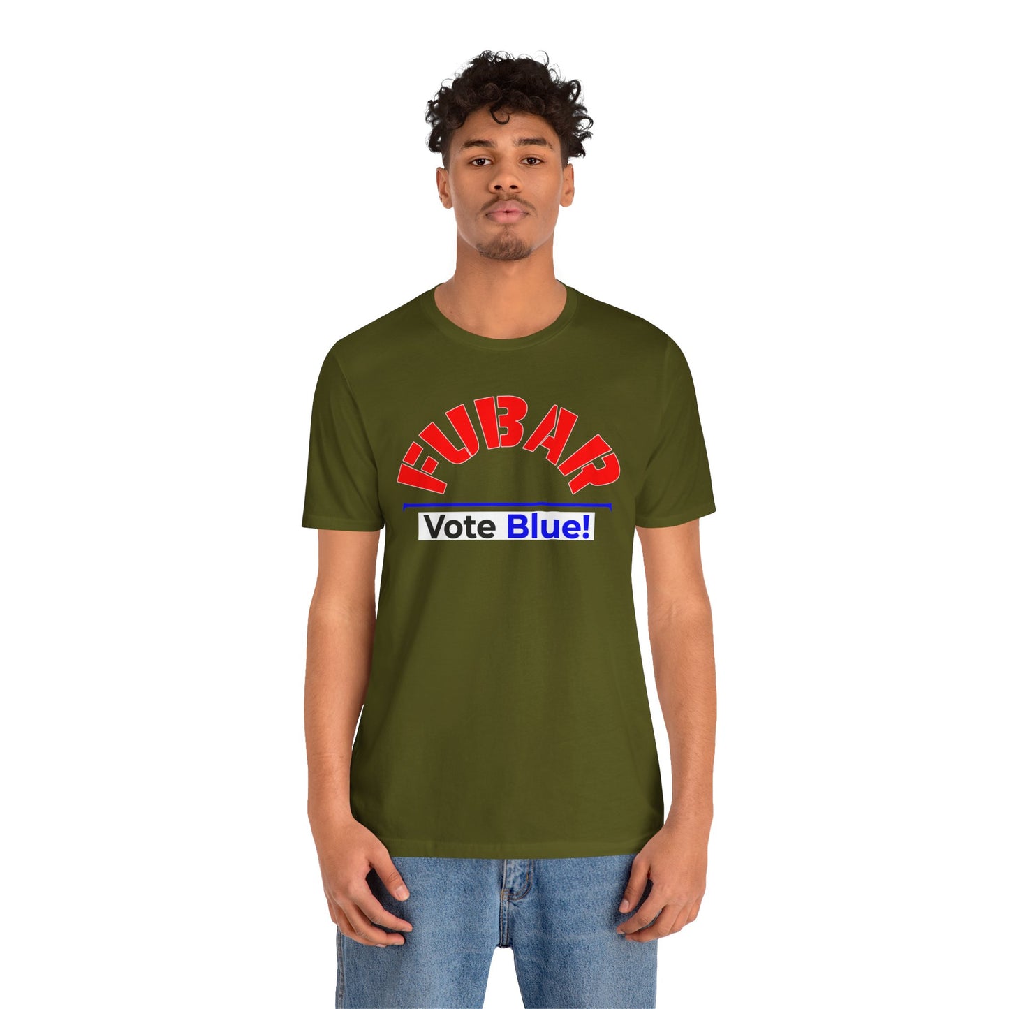 "Fubar - Vote Blue" - Unisex Retail Fit - Red Text on Dark Colors