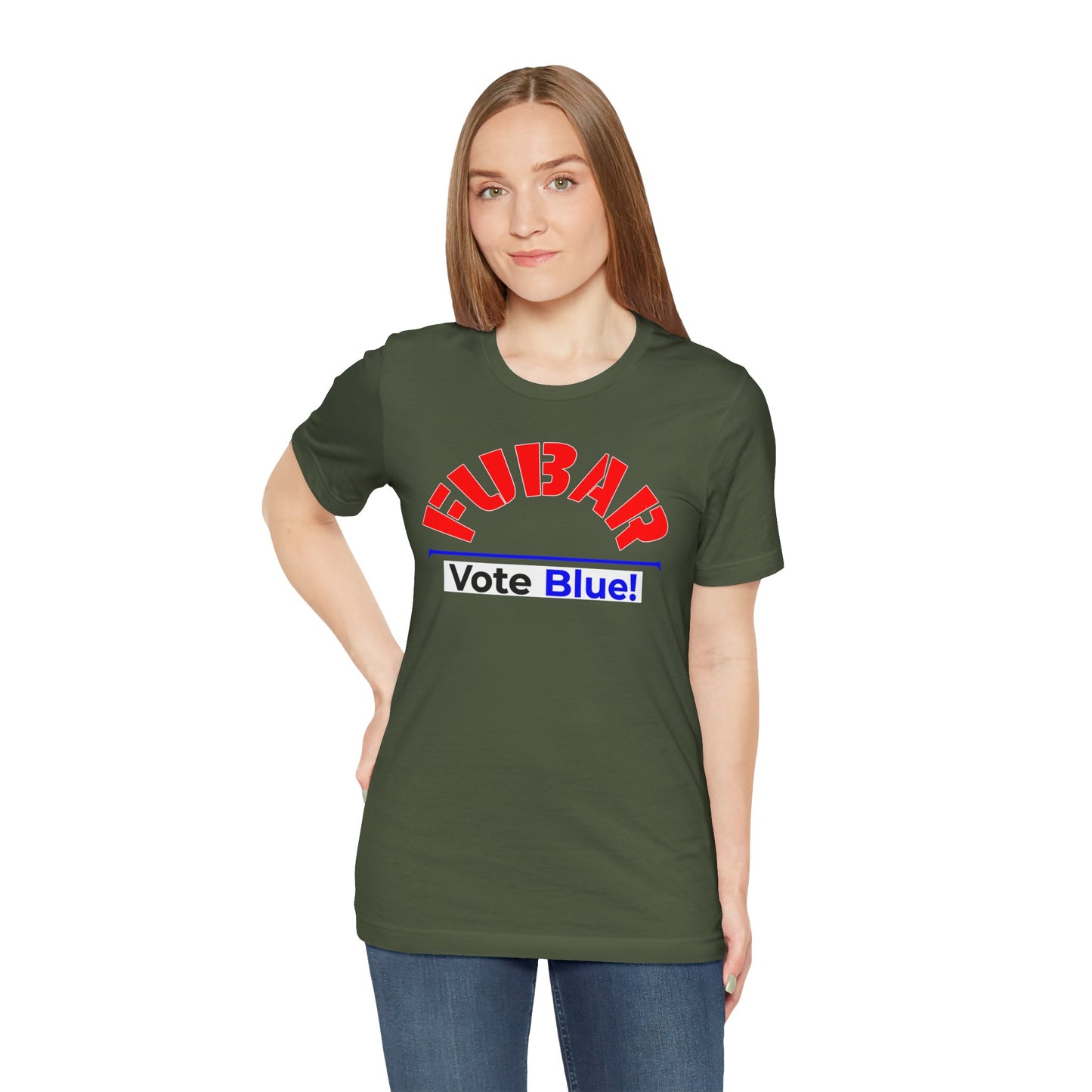 "Fubar - Vote Blue" - Unisex Retail Fit - Red Text on Dark Colors