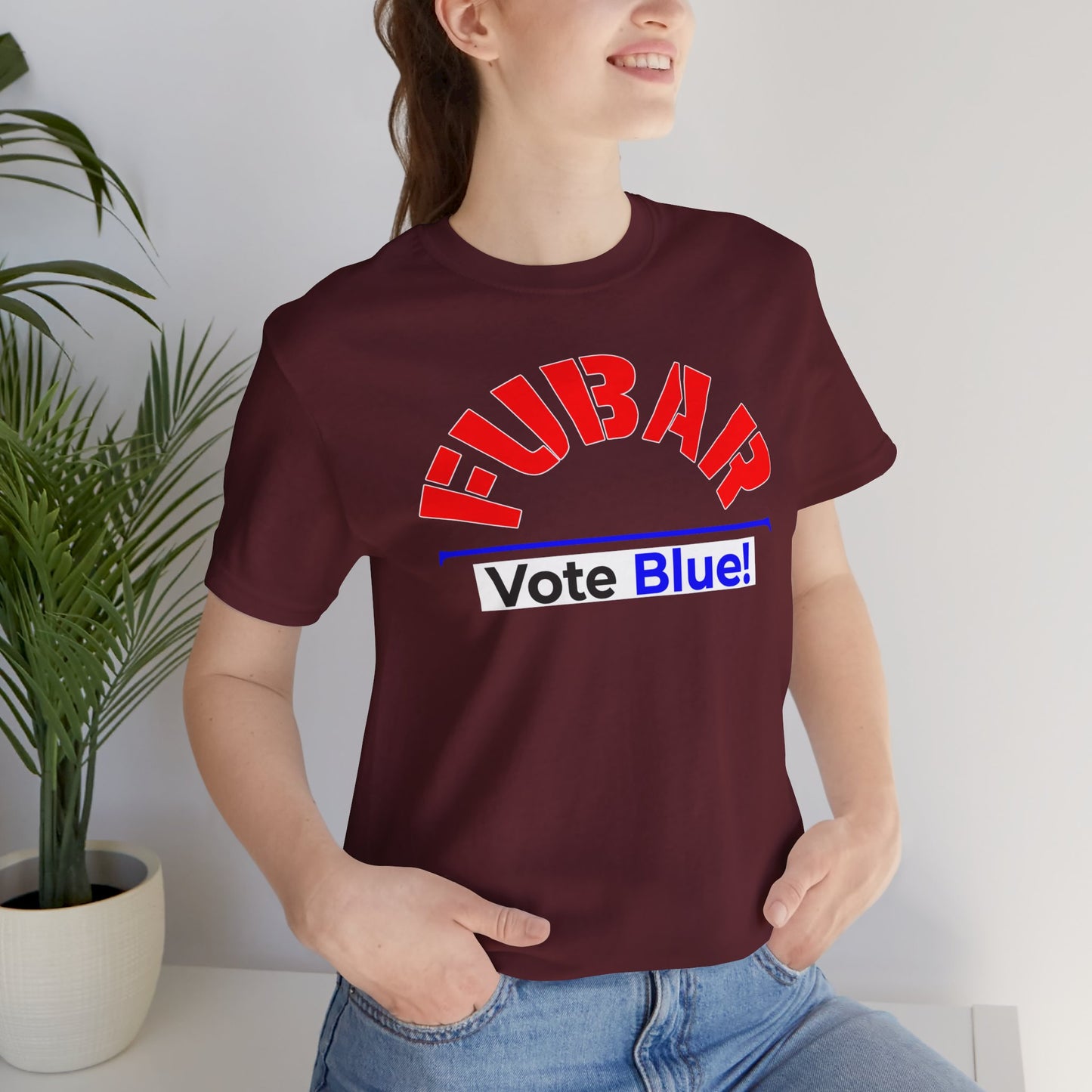 "Fubar - Vote Blue" - Unisex Retail Fit - Red Text on Dark Colors