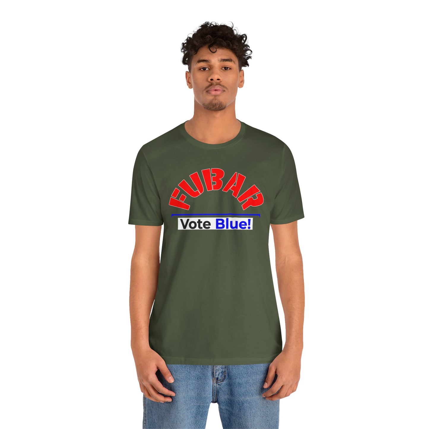 "Fubar - Vote Blue" - Unisex Retail Fit - Red Text on Dark Colors