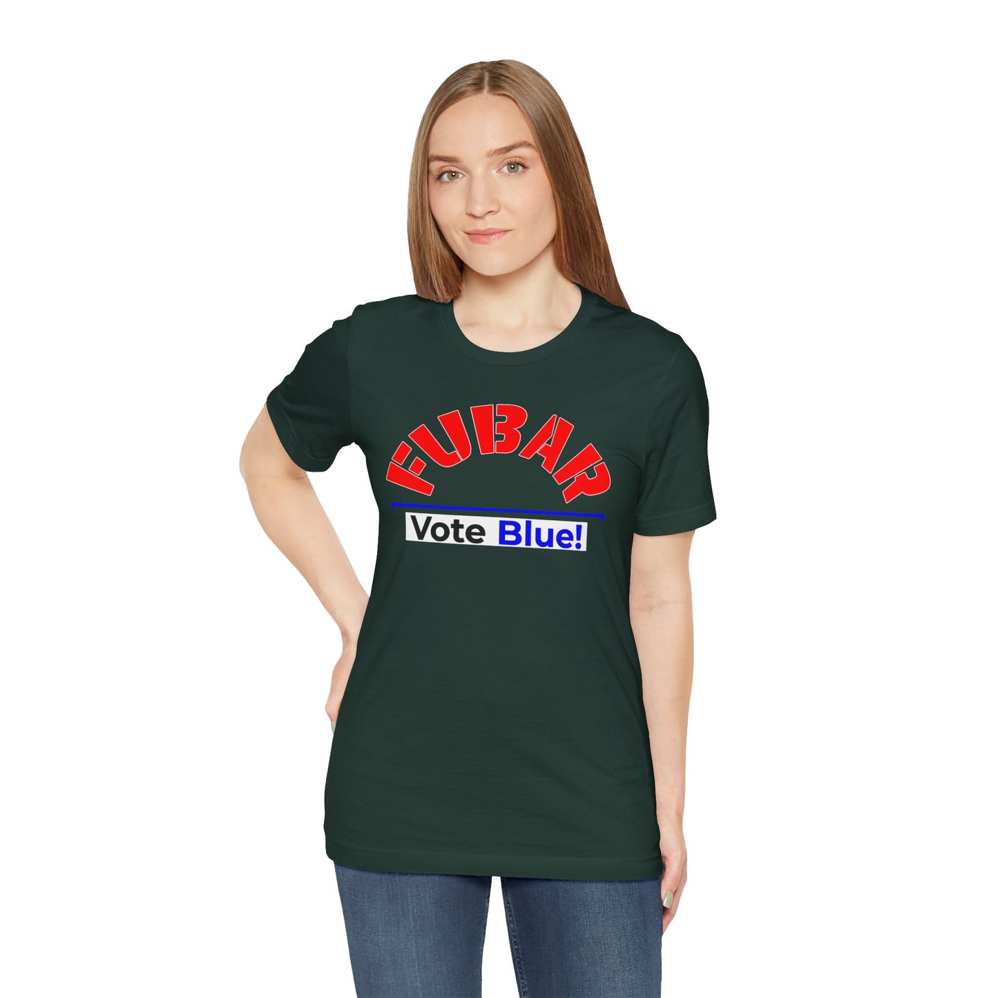 "Fubar - Vote Blue" - Unisex Retail Fit - Red Text on Dark Colors